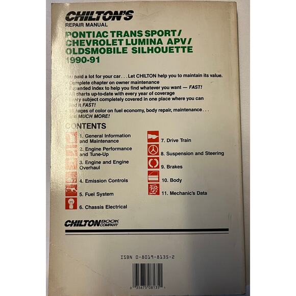 Chilton's Lumina/Grand Prix Cutlass Supreme Regal 1988-92 - Picture 2 of 3